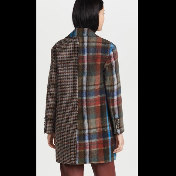 NWT Veronica Beard Patchwork Dickey Wool Coat XS - Picture 2 of 5